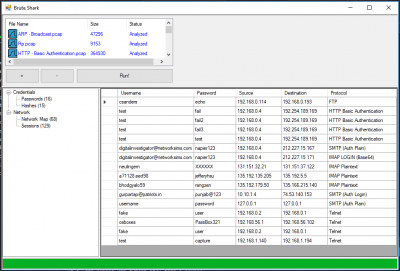 Screenshot of the application BruteShark - #4
