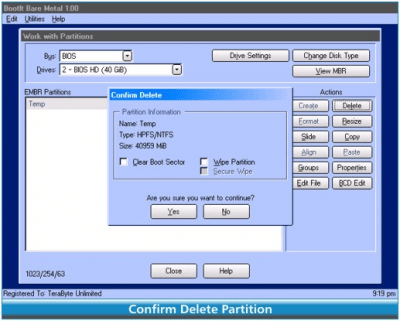 Screenshot of the application BootIt Bare Metal - #5
