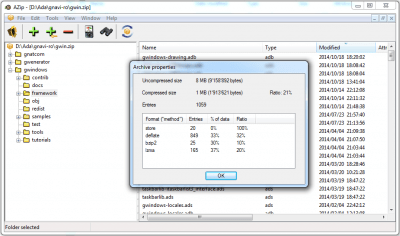 Screenshot of the application AZip - #2