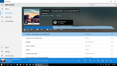 Screenshot of the application Audiocloud - #2