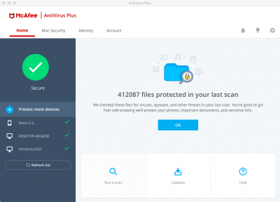 Screenshot of the application McAfee AntiVirus Plus - #2