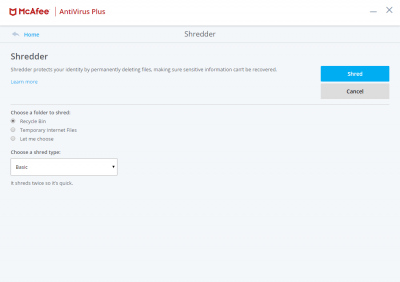 Screenshot of the application McAfee AntiVirus Plus - #4