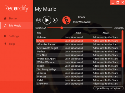 Screenshot of the application Recordify - #2