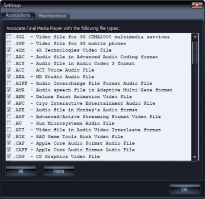 Screenshot of the application Final Media Player - #2