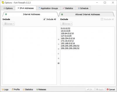 Screenshot of the application Fort Firewall - #2