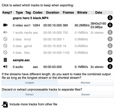 Screenshot of the application LosslessCut - #2