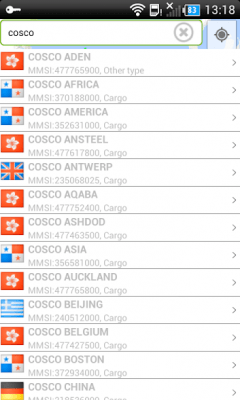 Screenshot of the application FindShip - #2
