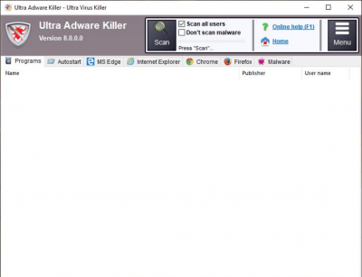 Screenshot of the application Ultra Virus Killer - #3