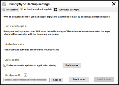 Screenshot of the application SimplySync Backup - #3