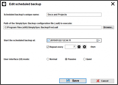 Screenshot of the application SimplySync Backup - #5