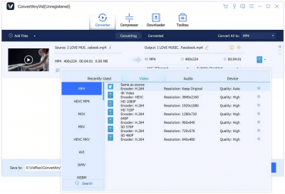 Screenshot of the application ConvertAnyVid - #2
