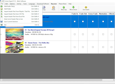 Screenshot of the application MP3 Joiner Expert - #2