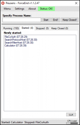 Screenshot of the application Force-End - #2
