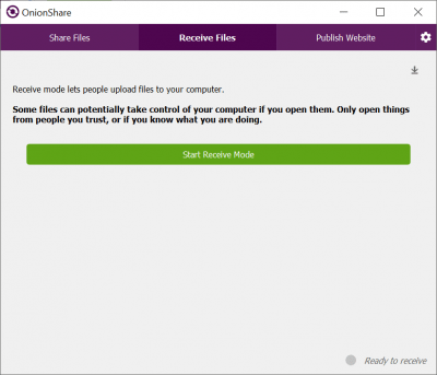 Screenshot of the application OnionShare - #2