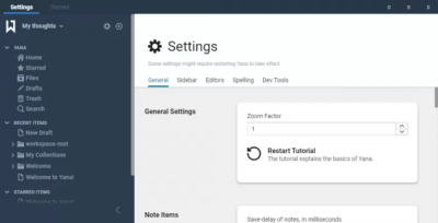 Screenshot of the application Yana for Windows - #3