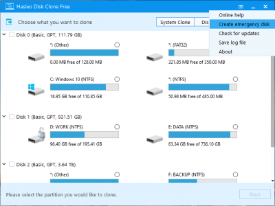 Screenshot of the application Hasleo Disk Clone - #5