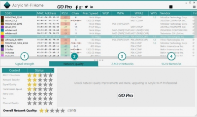 Screenshot of the application Acrylic Wi-Fi Home - #2