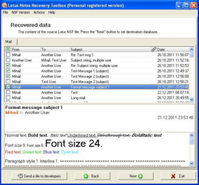 Screenshot of the application Lotus Notes Recovery Toolbox - #3