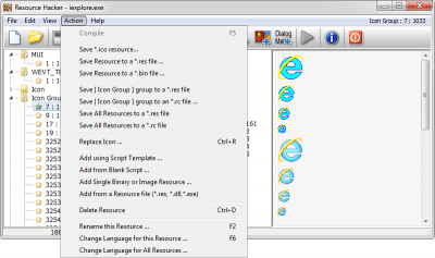 Screenshot of the application Resource Hacker - #2