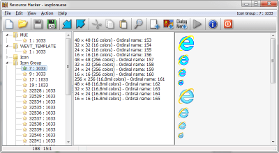 Screenshot of the application Resource Hacker - #5