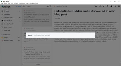 Screenshot of the application Raven - #2