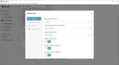 Screenshot of the application Raven - #4