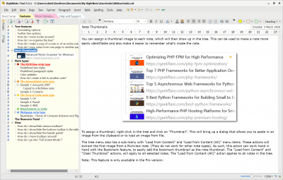 Screenshot of the application RightNote - #2