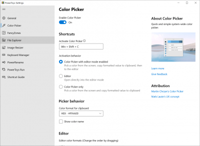 Screenshot of the application PowerToys - #2