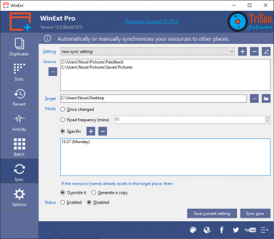 Screenshot of the application WinExt - #9