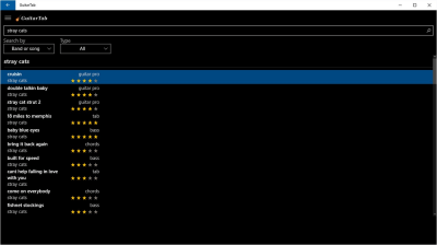 Screenshot of the application GuitarTab - #2
