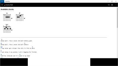 Screenshot of the application GuitarTab - #3