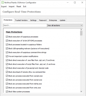 Screenshot of the application OSArmor - #2