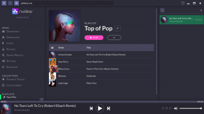 Screenshot of the application Nuclear Music Player - #6