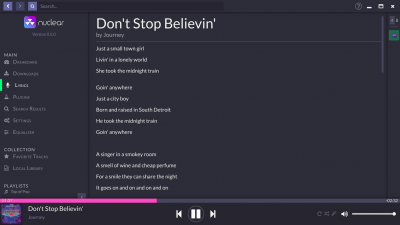 Screenshot of the application Nuclear Music Player - #7