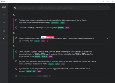 Screenshot of the application sleek - #2
