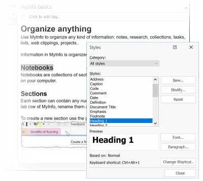 Screenshot of the application MyInfo - #4