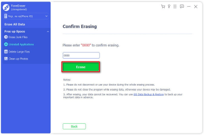 Screenshot of the application FoneEraser - #3