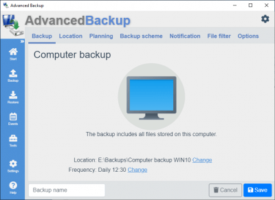 Screenshot of the application Advanced Backup Free - #4