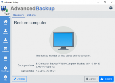 Screenshot of the application Advanced Backup Free - #7