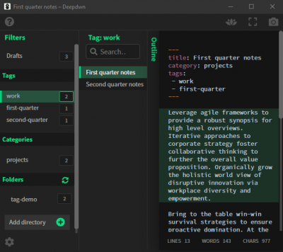 Screenshot of the application Deepdwn - #2
