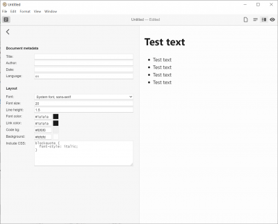 Screenshot of the application PanWriter - #2