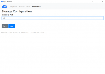 Screenshot of the application Kopia - #2