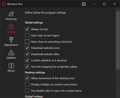 Screenshot of the application Biniware Run - #2