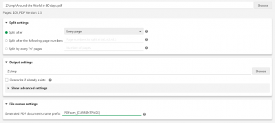 Screenshot of the application PDFsam Basic - #4