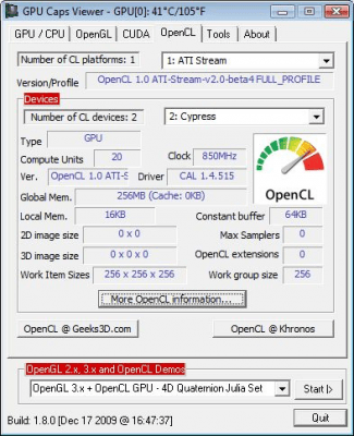 Screenshot of the application GPU Caps Viewer - #3