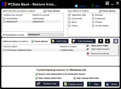 Screenshot of the application PCData Back - #4
