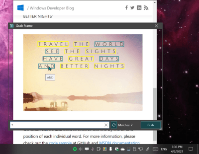 Screenshot of the application Text Grab - #2