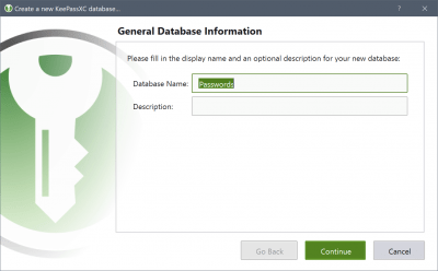 Screenshot of the application KeePassXC - #2