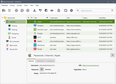 Screenshot of the application KeePassXC - #5