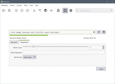 Screenshot of the application KeePassXC - #9